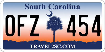 SC license plate OFZ454