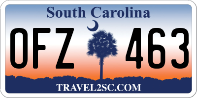 SC license plate OFZ463