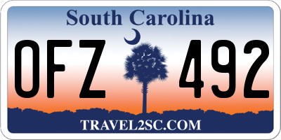 SC license plate OFZ492