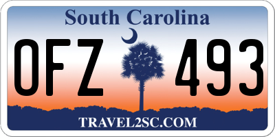 SC license plate OFZ493