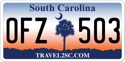 SC license plate OFZ503