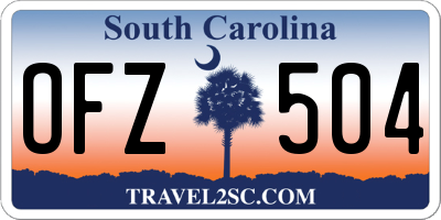 SC license plate OFZ504