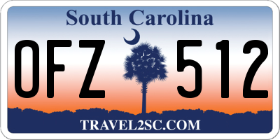 SC license plate OFZ512
