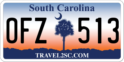 SC license plate OFZ513