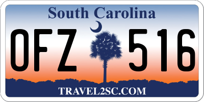SC license plate OFZ516