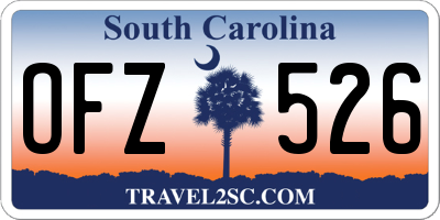 SC license plate OFZ526