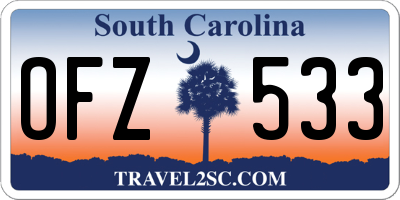 SC license plate OFZ533