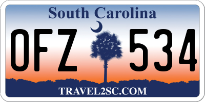 SC license plate OFZ534