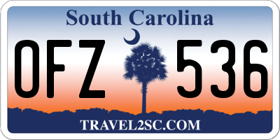 SC license plate OFZ536