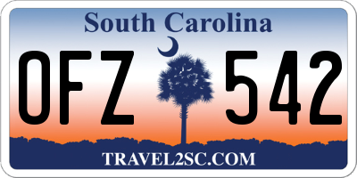 SC license plate OFZ542