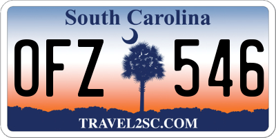SC license plate OFZ546
