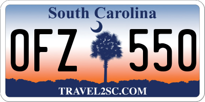 SC license plate OFZ550