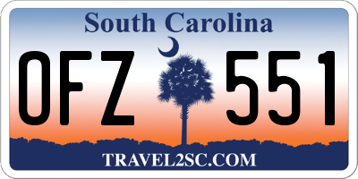 SC license plate OFZ551