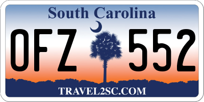 SC license plate OFZ552