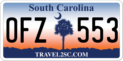 SC license plate OFZ553