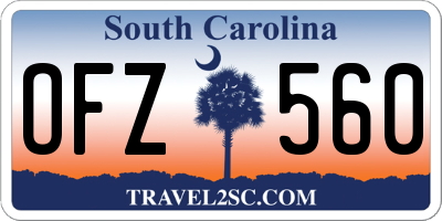 SC license plate OFZ560