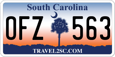 SC license plate OFZ563