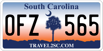 SC license plate OFZ565