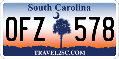 SC license plate OFZ578