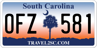 SC license plate OFZ581