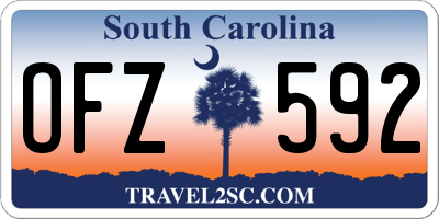 SC license plate OFZ592