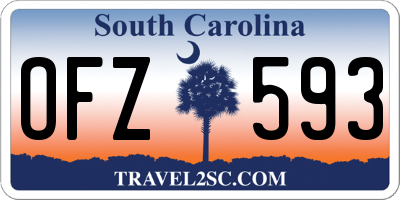 SC license plate OFZ593