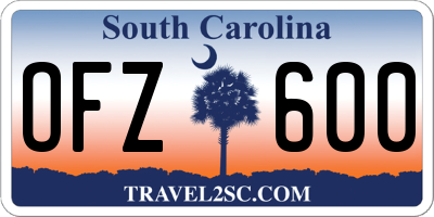 SC license plate OFZ600
