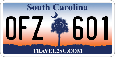 SC license plate OFZ601