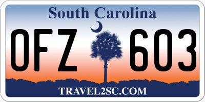 SC license plate OFZ603