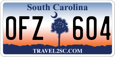SC license plate OFZ604