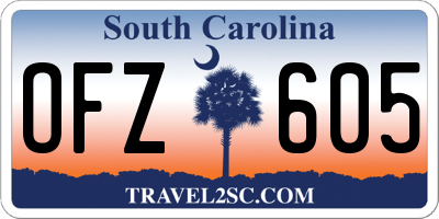 SC license plate OFZ605