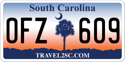 SC license plate OFZ609