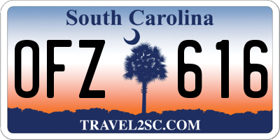 SC license plate OFZ616