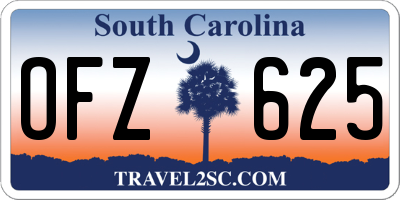 SC license plate OFZ625