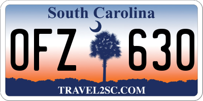 SC license plate OFZ630