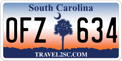 SC license plate OFZ634