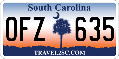 SC license plate OFZ635
