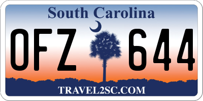 SC license plate OFZ644