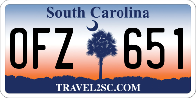 SC license plate OFZ651