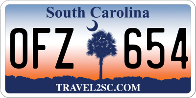 SC license plate OFZ654
