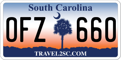 SC license plate OFZ660