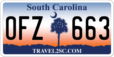 SC license plate OFZ663
