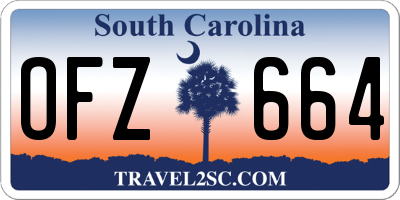 SC license plate OFZ664