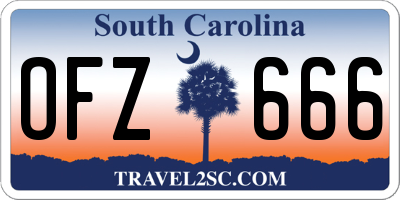 SC license plate OFZ666
