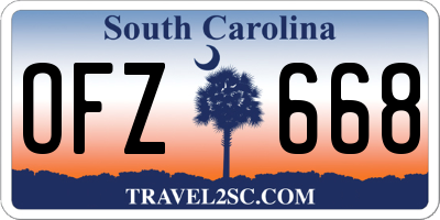 SC license plate OFZ668