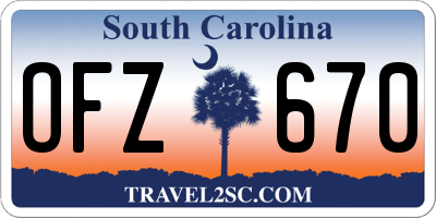 SC license plate OFZ670