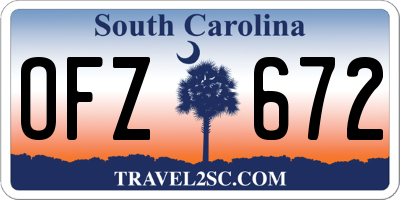 SC license plate OFZ672