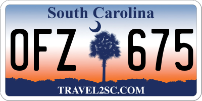SC license plate OFZ675