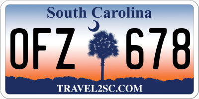 SC license plate OFZ678