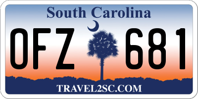 SC license plate OFZ681